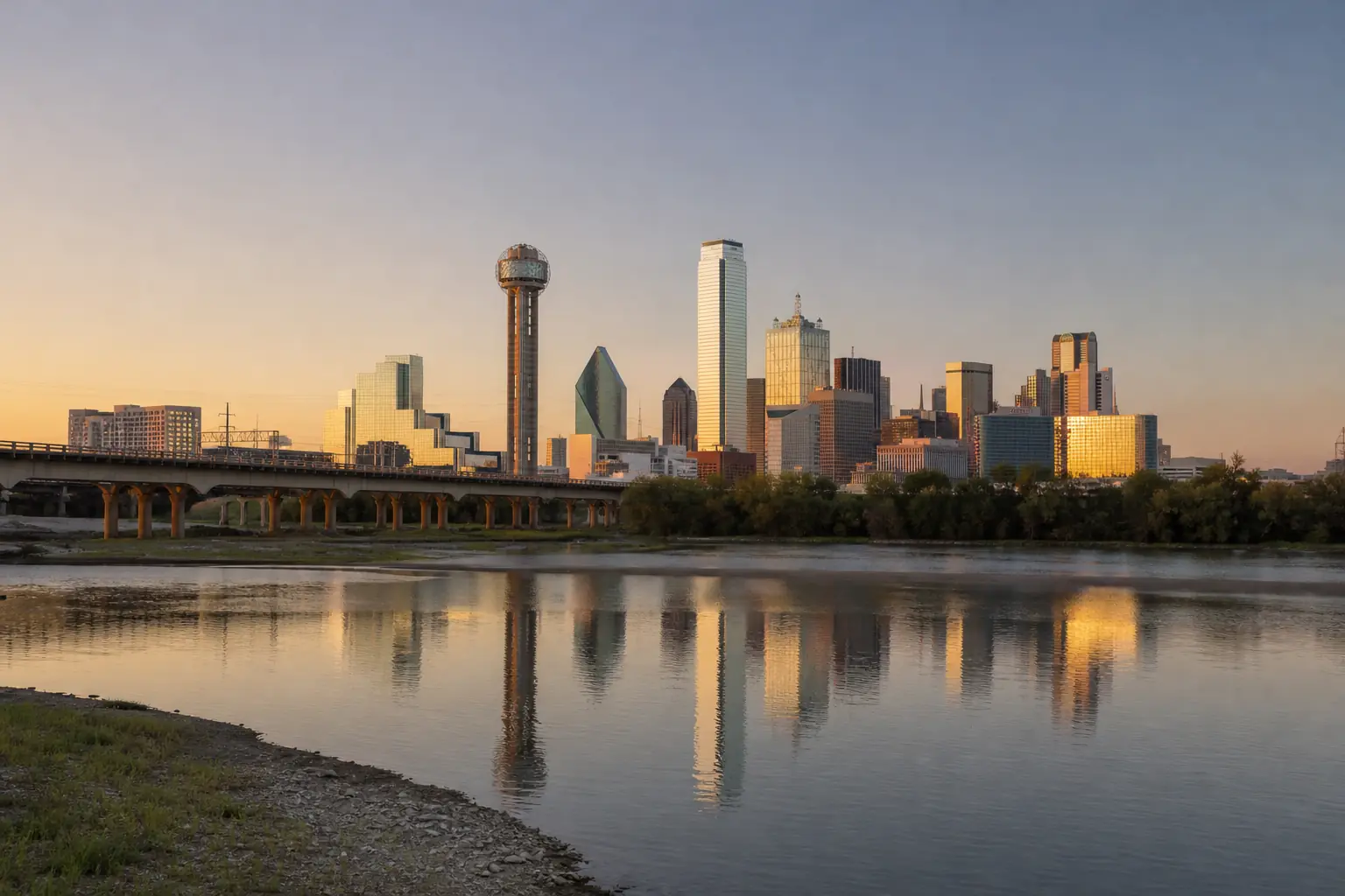 Dallas skyline at dusk